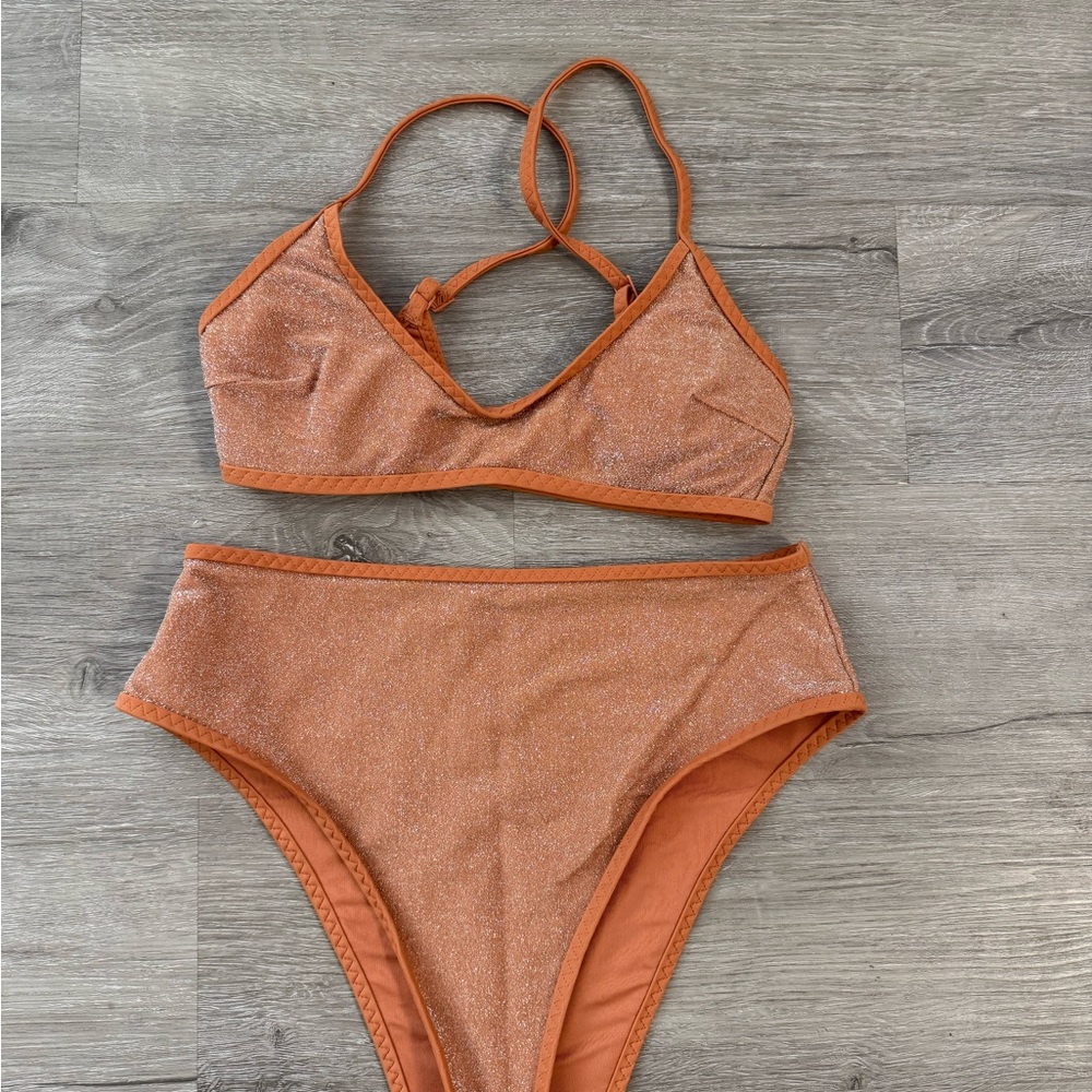 Aerie Shimmering Rust Bikini Set